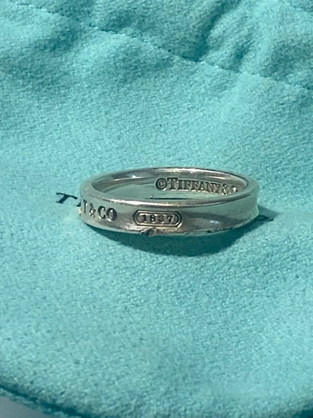 Authentic Tiffany & Co. 1837 Sterling Silver Ring in Silver Tone Size 8 - Picture 6 of 8